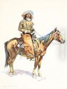A Bunch Of Buckskins-an Arizona Cowboy by Frederic Remington