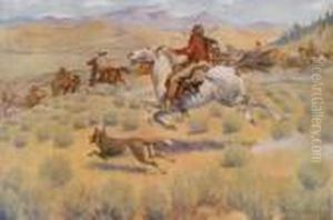 The Gathering Of The Trappers by Frederic Remington