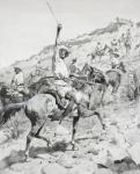 Uprising Of The Yaqui Indians - Yaqui Warriors In Retreat - view 1