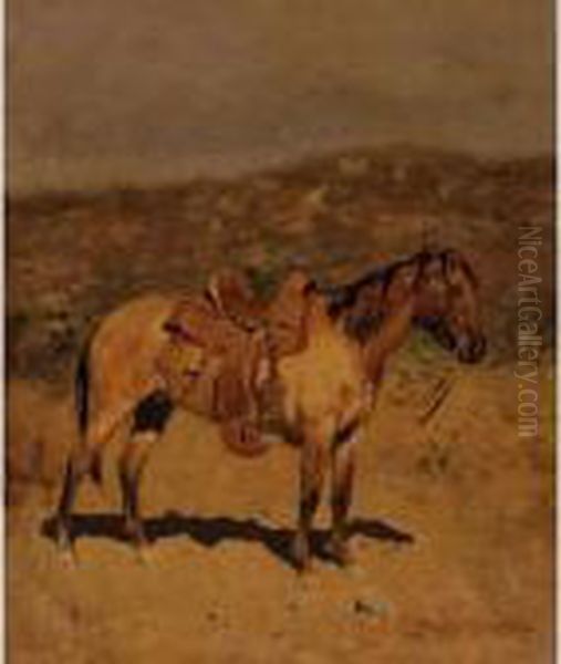 Waiting (study Of A Cow Pony) - view 1