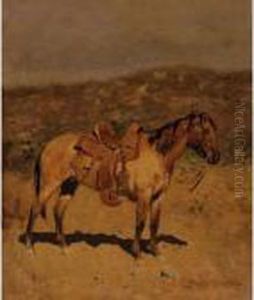Waiting (study Of A Cow Pony) by Frederic Remington