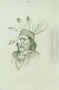 Indian With Six Feathers #240 by Frederic Remington