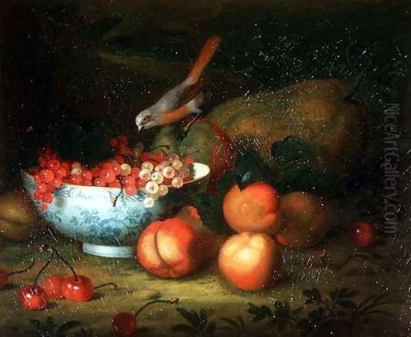 Still Life of fruit with a Finch - view 1