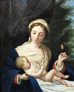Madonna And Child With A Rose by Guido Reni