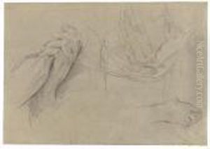 Study Of Hands And Drapery by Guido Reni