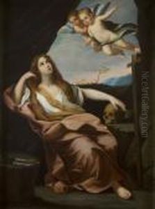 Maddalena In Estasi Con Angeli by Guido Reni