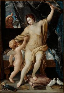 Venus And Cupid by Guido Reni