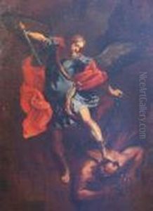 Archangel Michael With The Vanquished Devil by Guido Reni