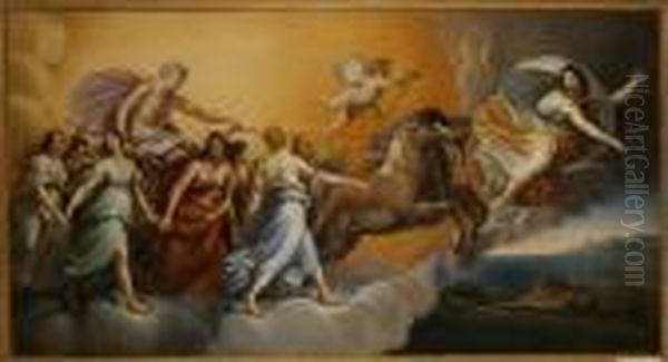Sec. Xix. "carro Dell' Aurora". Olio Su Tela, Cm. 103x190, Corredato Da Cornice - view 1