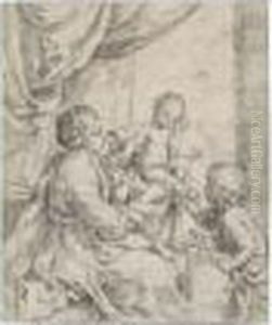 The Virgin And Child With St. John The Baptist by Guido Reni