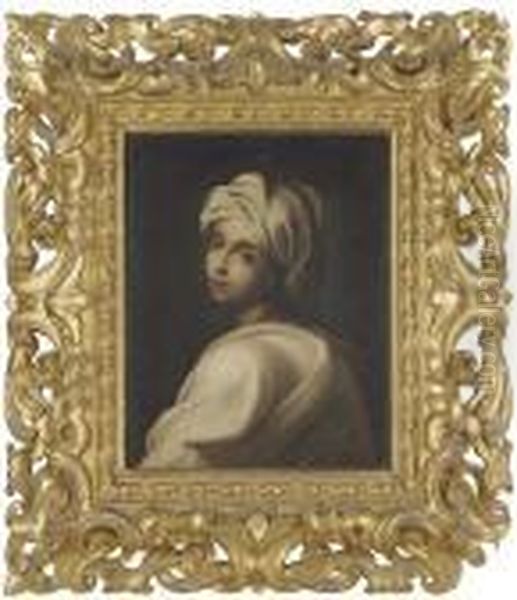 Portrait Of A Girl In A White Headdress - view 1