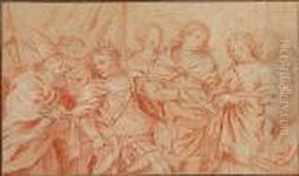 A Young Couple Before A King Consulting A Bishop<</b> - view 1