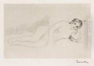 Femme Nue Couche (tournee A Droite) by Pierre Auguste Renoir