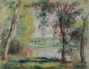Arbres Au Bord De L'eau by Pierre Auguste Renoir