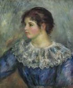 Portrait En Buste De Jeune Fille by Pierre Auguste Renoir