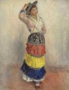 Femme Dansant En Costume D'italienne by Pierre Auguste Renoir