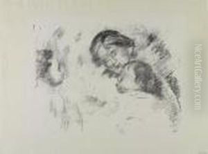 Une Mere Et Deux Enfants by Pierre Auguste Renoir