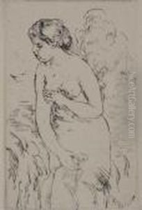 Baigneuse Debout, A Mi-jambes by Pierre Auguste Renoir