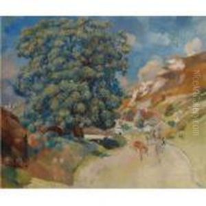 Le Grand Arbre Au Bord De La Route by Pierre Auguste Renoir