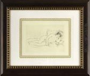 Femme Nue Couchee Tournee A Droite by Pierre Auguste Renoir