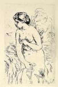 Badende Frau. by Pierre Auguste Renoir