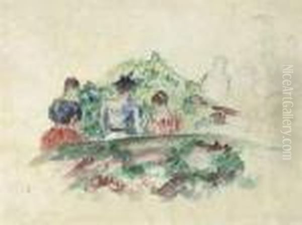 Esquisse De Personnages Dans Un Paysage - view 1