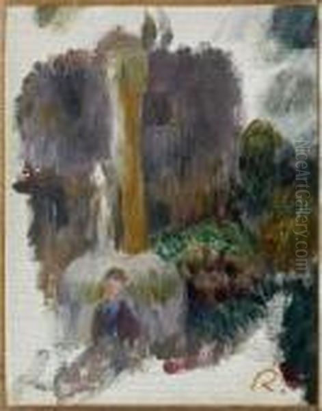 Jeune Fille Au Bord De La Fontaine A Aix En Provence - view 1