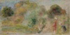 Personnages Dans Un Paysage Meridional by Pierre Auguste Renoir