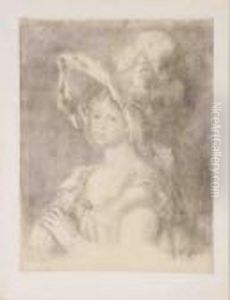 Jeune Femme En Buste by Pierre Auguste Renoir