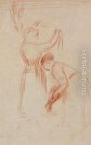 Lavandieres by Pierre Auguste Renoir
