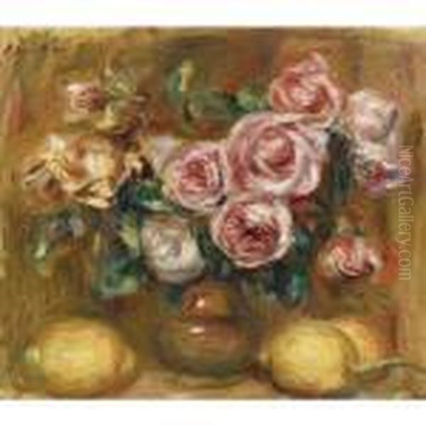 Nature Morte: Bouquet De Roses Avec Citrons - view 1