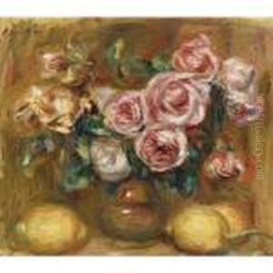 Nature Morte: Bouquet De Roses Avec Citrons by Pierre Auguste Renoir