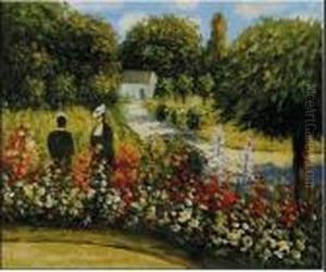 The Rose Garden At Wargemont by Pierre Auguste Renoir