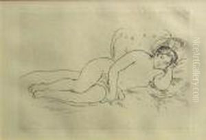 Femme Nue Couchee (tournee A Droit) by Pierre Auguste Renoir
