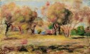 Paysage D'automne Avec Une Mare by Pierre Auguste Renoir