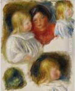 Etude De Femme Et Enfants by Pierre Auguste Renoir