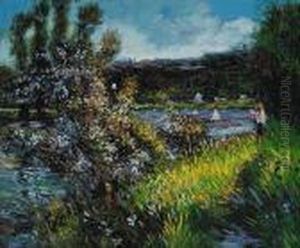 The Seine At Chatou by Pierre Auguste Renoir
