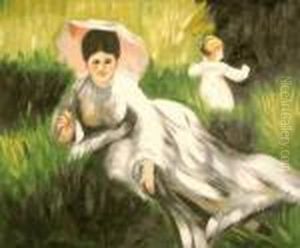 Woman With A Parasol by Pierre Auguste Renoir
