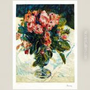 Jarron Con Rosas by Pierre Auguste Renoir