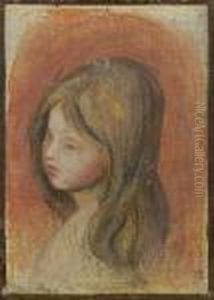 Portrait De Jeune Fille by Pierre Auguste Renoir