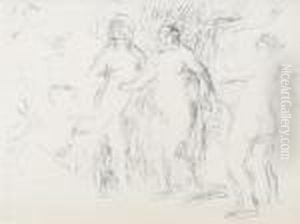 Les Baigneuses. by Pierre Auguste Renoir