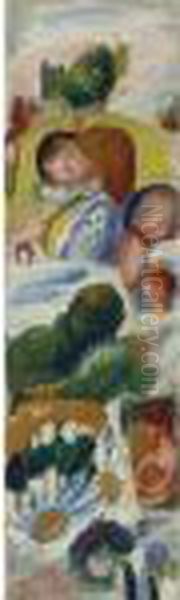 Etude De Personnages, Paysage Et Fleurs - view 1