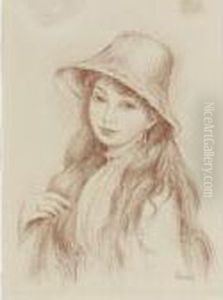 Jeune Fille Au Chapeau by Pierre Auguste Renoir