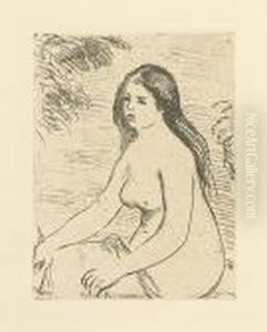 Etude De Femme Nue, Assise, Variante. by Pierre Auguste Renoir