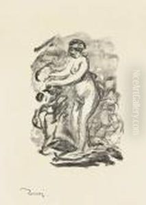 Femme Au Cep De Vigne, Variante. by Pierre Auguste Renoir