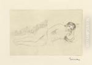 Femme Nue Couchee (tournee A Droite), 1re Planche. by Pierre Auguste Renoir