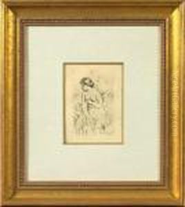 Baigneuse Debout, A Mi-jambes by Pierre Auguste Renoir