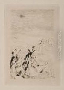 Sur La Plage A Berneval. by Pierre Auguste Renoir