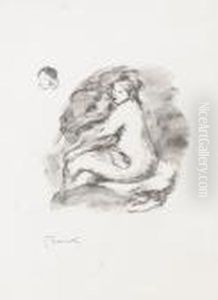 Etude De Femme Nue Assise. by Pierre Auguste Renoir