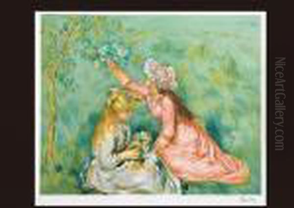 Girls Gathering Flowers - view 1